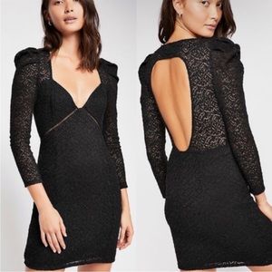 Free People Black Lace Mini Dress